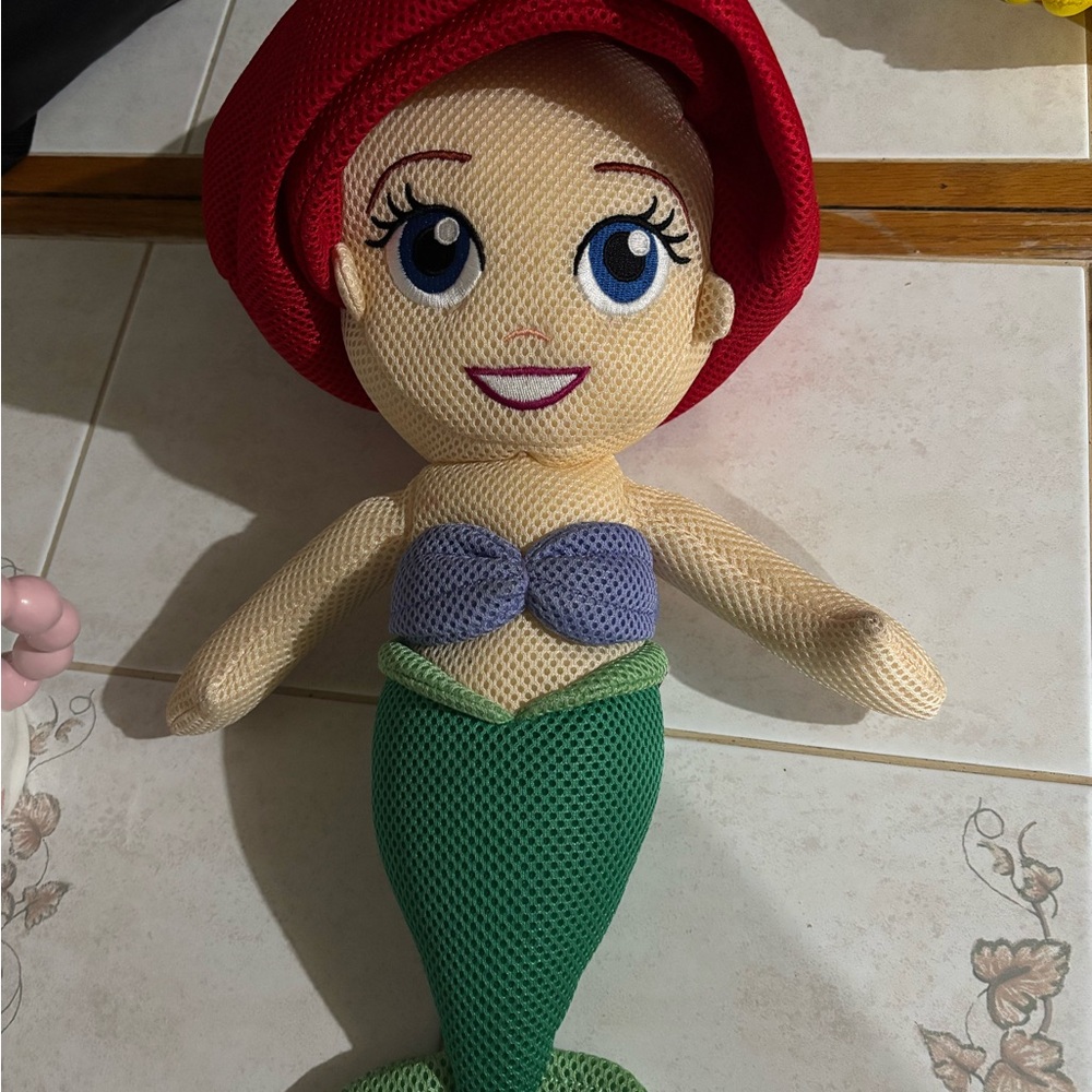 Warm Mermaid Plush with Red Hair and Green Tail